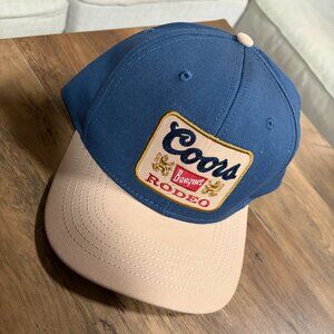 Coors Banquet Rodeo Snapback Hat Blue & Tan Western Cap
